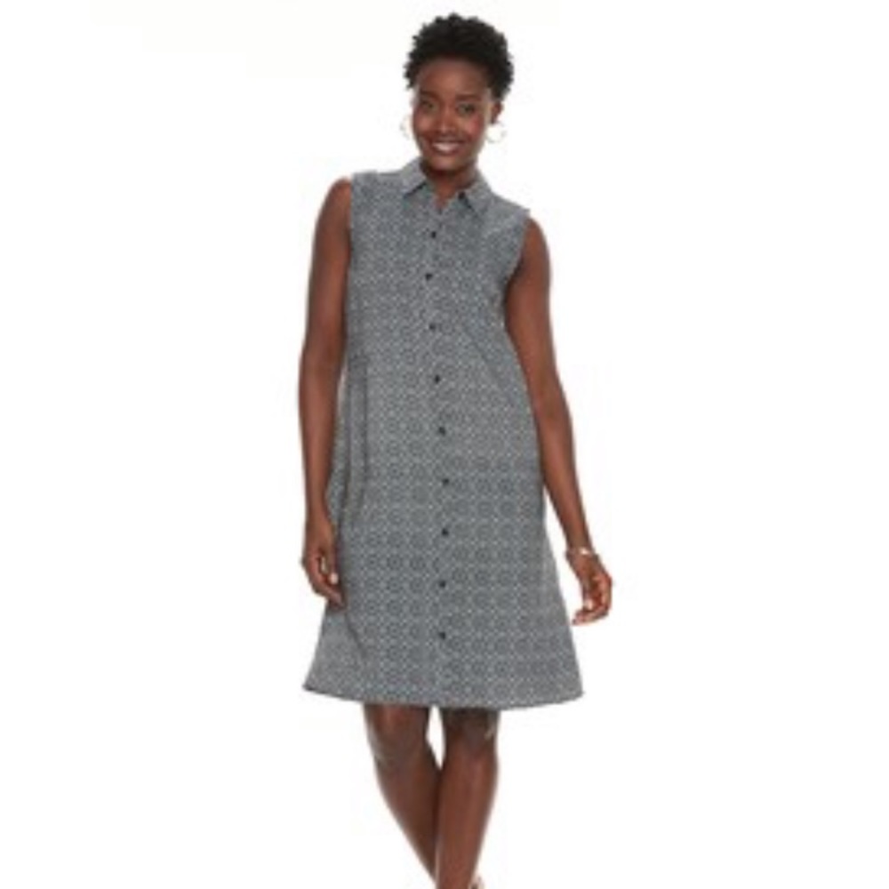 Women’s Croft & Barrow XXL Print Shirt Dress NWT